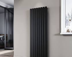 Flat panel radiator in a living room with modern décor