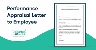 performance appraisal letter format