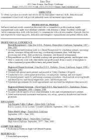 Dental Assistant Resume Objective Example Of A Dental Assistant