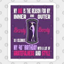 40th birthday gift women sticker