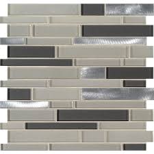 Mixed Glass Metal Look Wall Tile