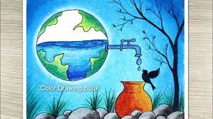 to draw save water save earth poster