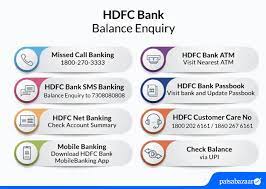hdfc balance check number hdfc bank