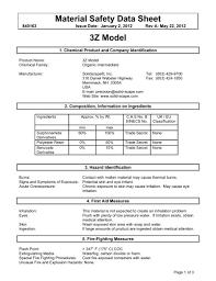 material safety data sheet 3z model