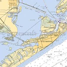 Texas Galveston Nautical Chart Decor