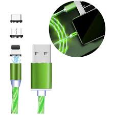 Led Flowing Charger Cable Light Up Strong Magnetic Charging Cable For Android Green Walmart Com Walmart Com