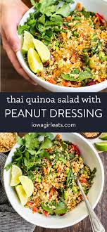 thai quinoa salad with peanut dressing