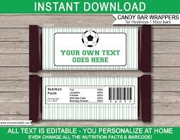 Soccer Hershey Candy Bar Wrappers Template