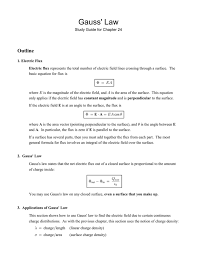 gauss law outline