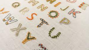 26 hand embroidery letters for