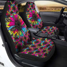 Tie Dye Leopard Sunflower Car Seat