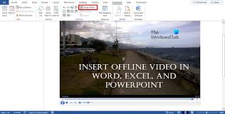 insert offline video in word excel