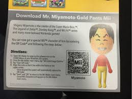 › how to generate a qr code™ for a mii. Shigeru Miyamoto Gold Mii Qr Code For 3ds Nintendo Everything