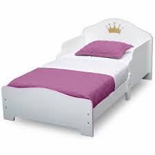Structure made of wood with white lacquered gloss finishes. Children Princess Crown Wooden Toddler Bed W Guardrails Girls Bedroom Furniture 726084848108 Ebay