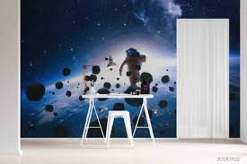 3d Astronaut Galaxy Wallpaper Wall