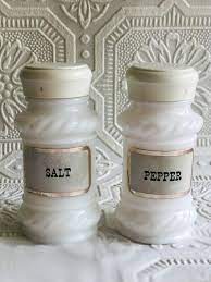 Vintage Milk Glass Salt And Pepper