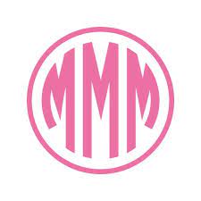 Circle Monogram Wall Decals For Girls