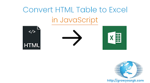 export html table to excel in