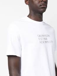 calvin klein logo print cotton t shirt