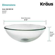 Kraus Crystal Glass Vessel Sink 14