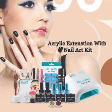 acrylic extension with nail art kit
