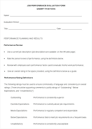 Employee Performance Appraisal Form Template Luxury Evaluation Word