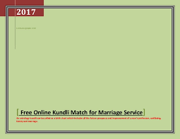 Free Online Kundli Match For Marriage Service