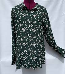 & Other Stories Green White Floral Button Down Blouse Women's Size  12 | eBay