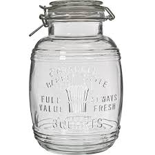 3l Old Barrel Glass Jar With Clamp