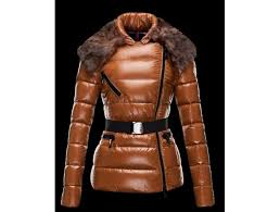Moncler Womens Chic Brown Down Jackets Fur Brown Moncler
