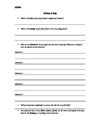 Language Arts Writing A Play Script Basic Outline Template Graphic