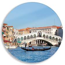 Bridge In Venice Circle Acrylic Glass