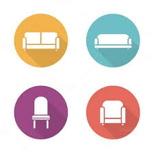 Soft Furniture 4 Icons Vector Soft