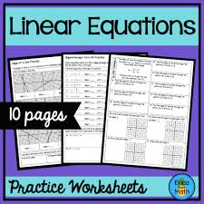 Linear Equations Worksheets Made By