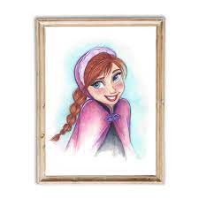 Anna Disney Watercolor Painting Print