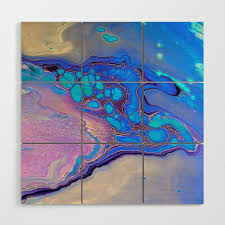 Pour Painting Abstract Wood Wall Art