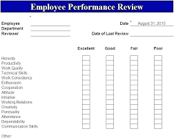 Job Performance Appraisal Template Self Performance Review Template