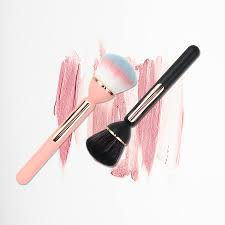 powder brush pink black makeup brush