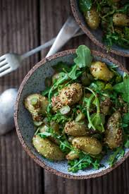 vegan potato salad with mustard seed