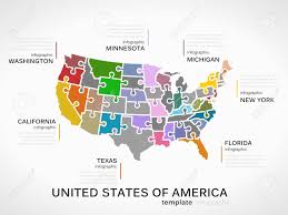 United States Of America Map Concept Infographic Template With