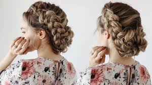 A strong trend hairstyle are the side braids. How To Loose Braided Updo Kayleymelissa Youtube