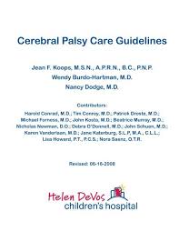cerebral palsy care guidelines helen