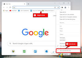 how to show or hide the bookmark bar in