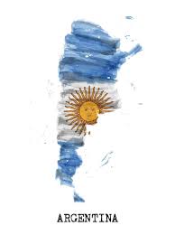 Argentina Flag Watercolor Painting