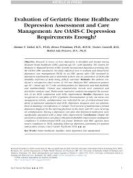 Pdf An Evaluation Of Geriatric Home Healthcare Depression