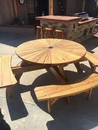 Handcrafted Unique Round Picnic Table