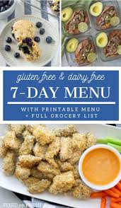 Hang your printable grocery list on your fridge and add ingredients as you run out of them. Healthy Gluten Free Dairy Free Family Menu And Shopping List