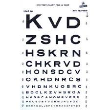 Distance Vision Eye Chart 9 X 14 Inch 1264