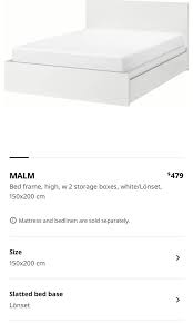 Ikea Malm Bed Frame White Latex
