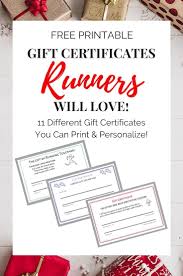 gift certificates for runners free